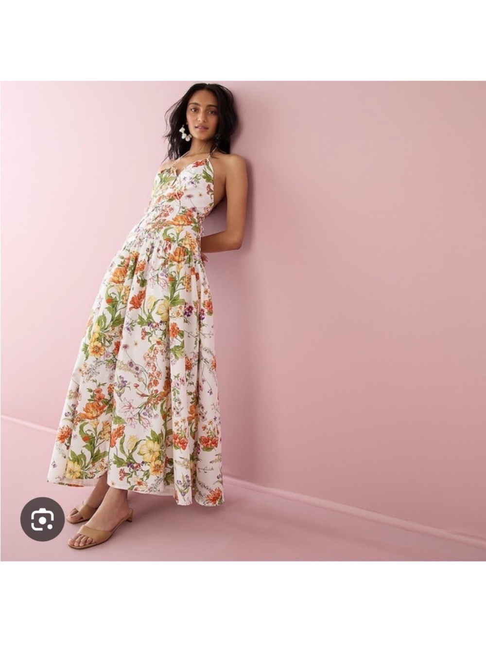 J. Crew Collection Floral Halter Maxi Dress